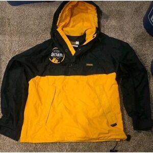 VTG Remington Rain Jacket Mens Yellow Goretex Size M Hooded Hike Outdoors